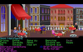 Indy auf der Terasse eines venezianischen Caf�s