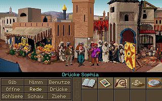 Indy beabsichtigt, Sofia dem Messerwerfer entgegen zu dr�cken