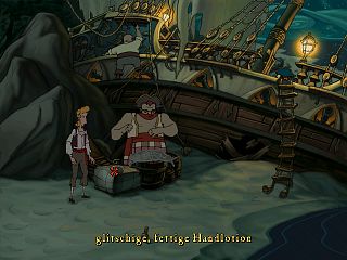 Guybrush inspiziert die Handlotion