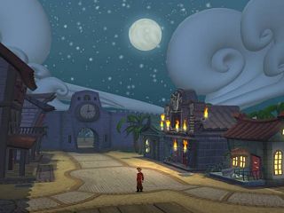 Guybrush und Elaine bei der Ankunft in M�l�e Island