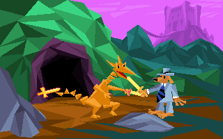 Sam schl�gt sich mit einem Drachen